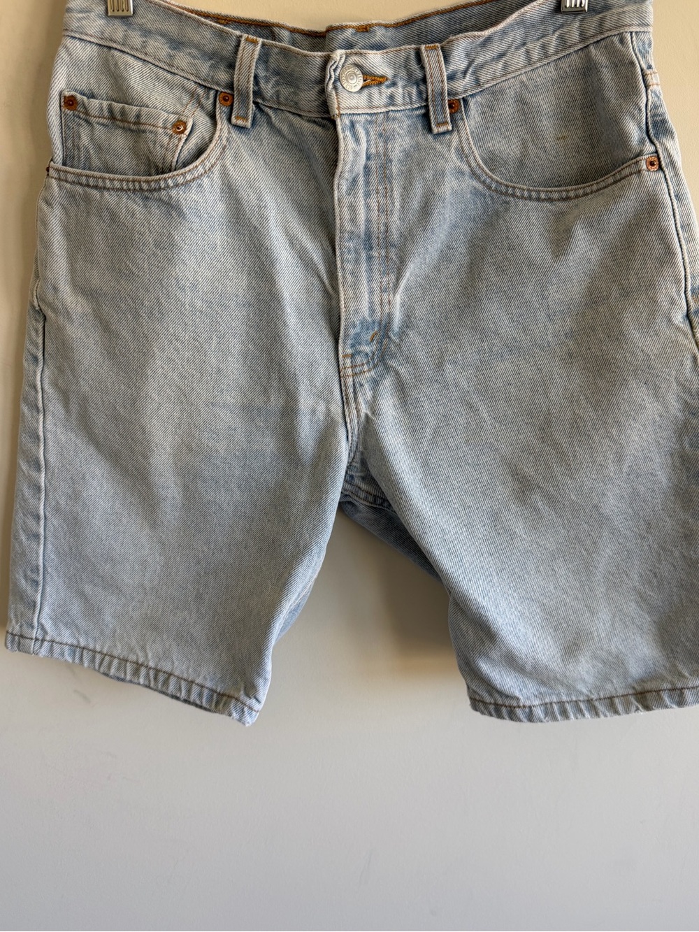 Vintage Levis 505 Denim Shorts Mens 33 Light Wash Regular Fit Made in Mexico